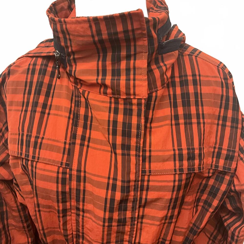 No Brand Women's Size 2XL XXL Orange Black Parka Style Anorak Jacket Coat Lined - Picture 2 of 14